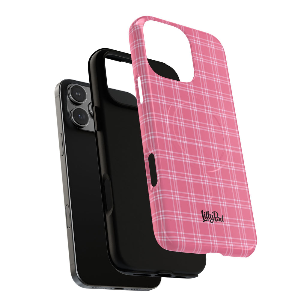 Pink Plaid Phone Case | Tough Magnetic Case