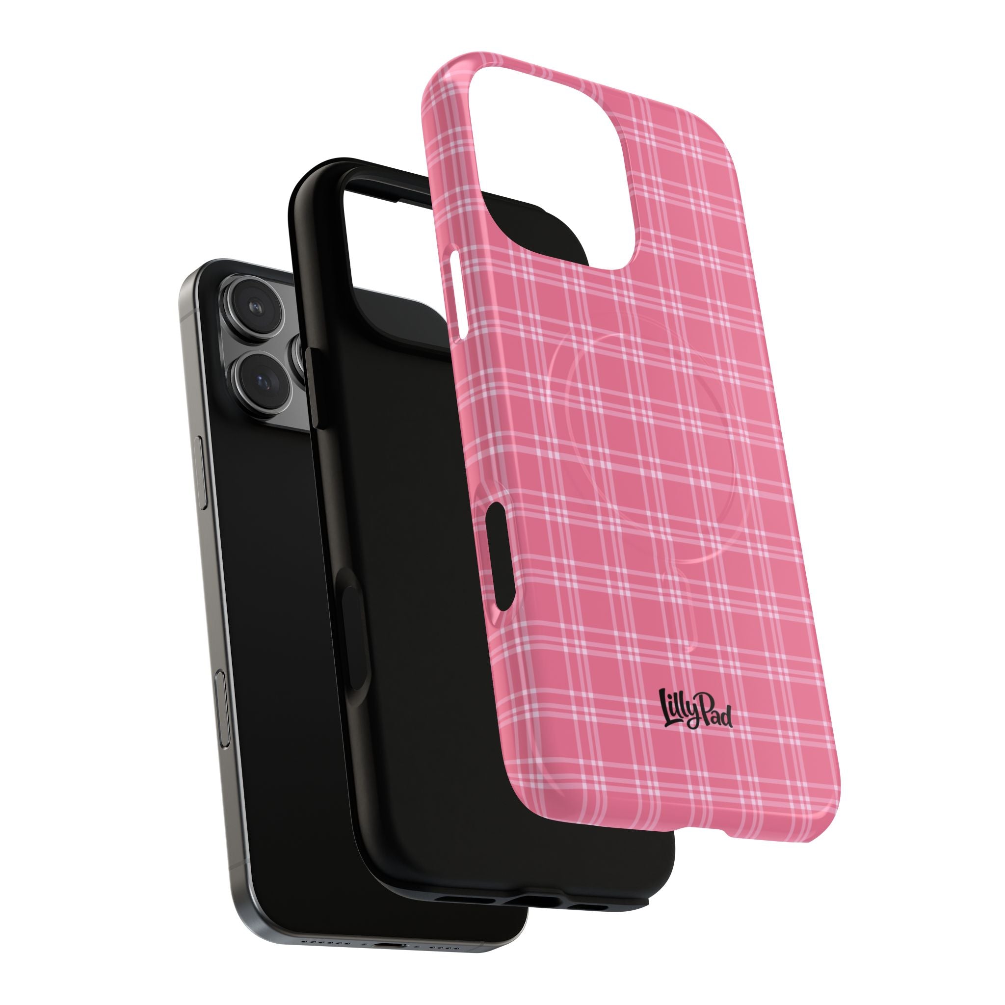 Pink Plaid Phone Case | Tough Magnetic Case