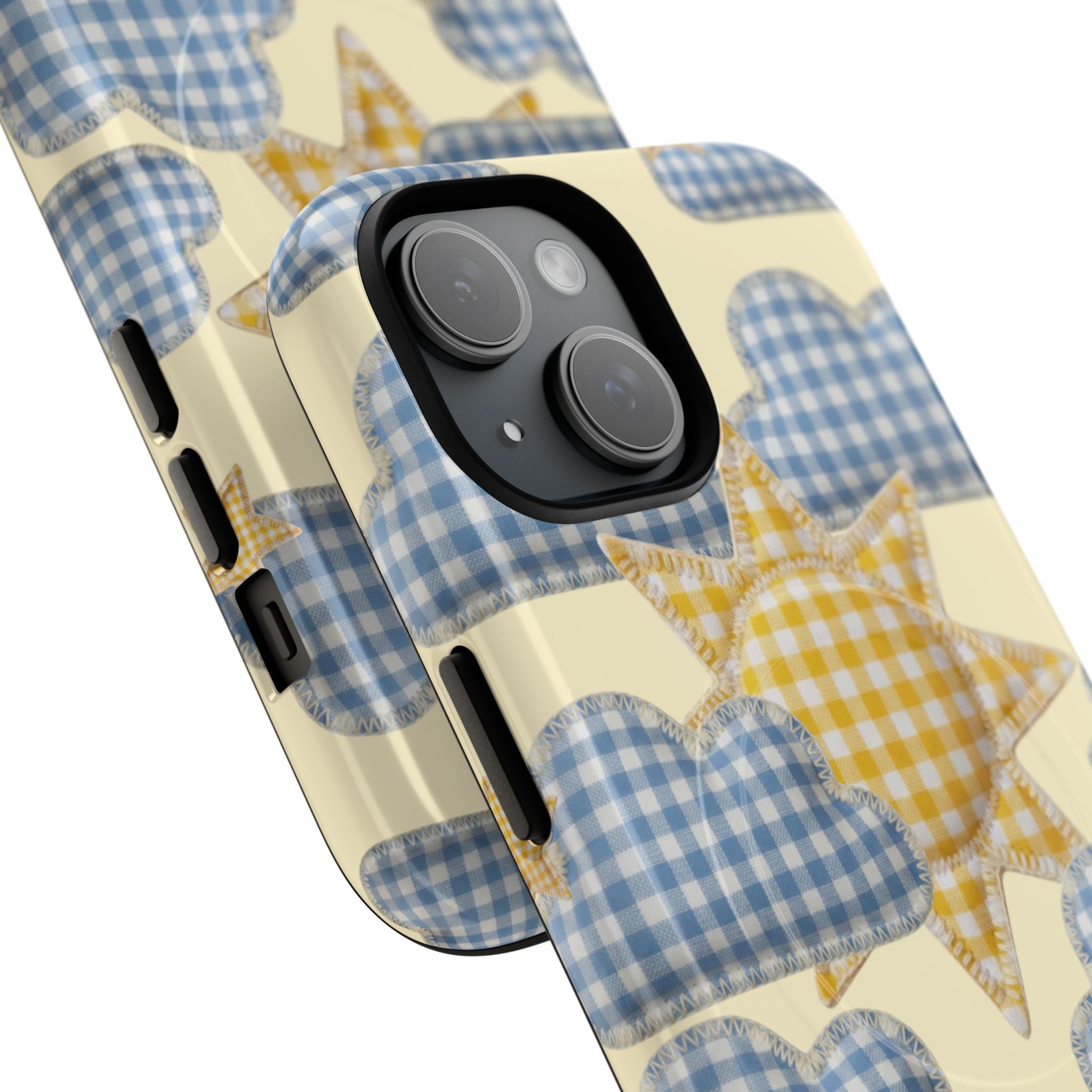 Gingham Sun and Clouds Phone Case | Tough Magnetic Case
