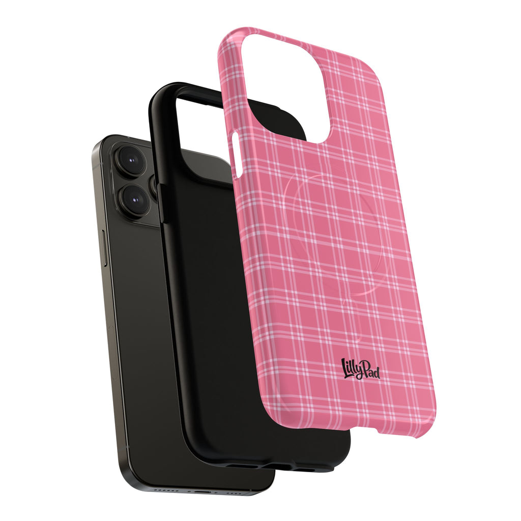 Pink Plaid Phone Case | Tough Magnetic Case
