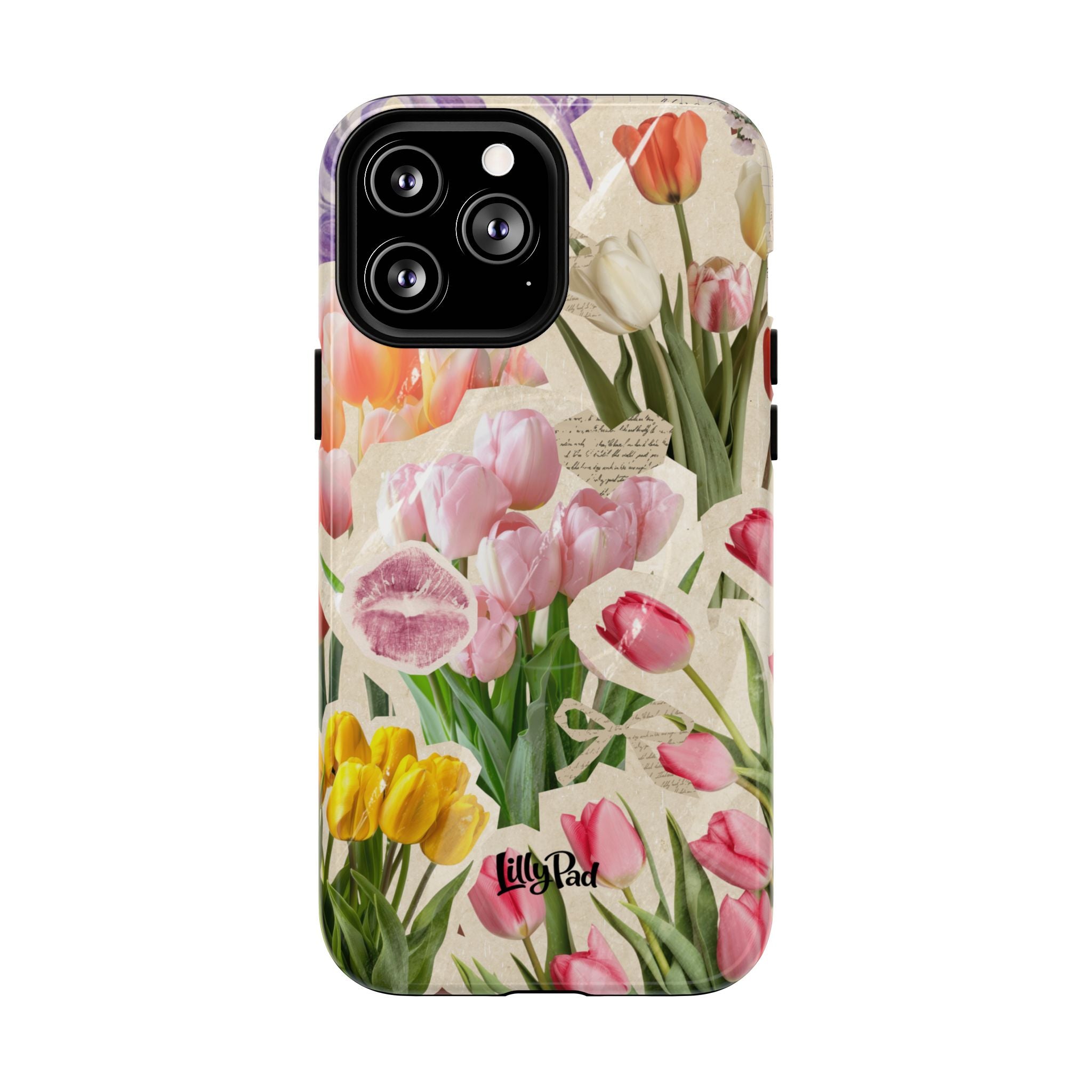 Vintage Tulip Collage Tough Phone Case | Floral iPhone Magnetic Case