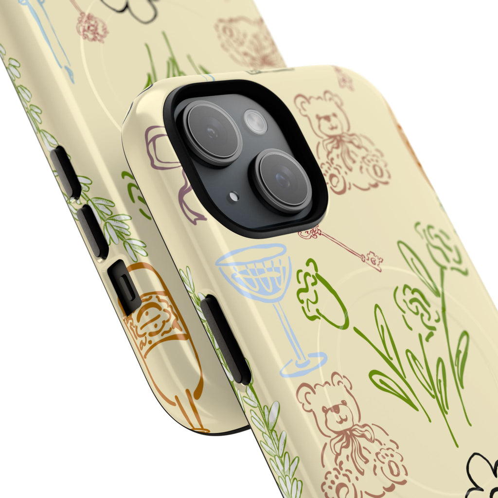 Flower Doodle Pattern Phone Case | Tough Magnetic Case