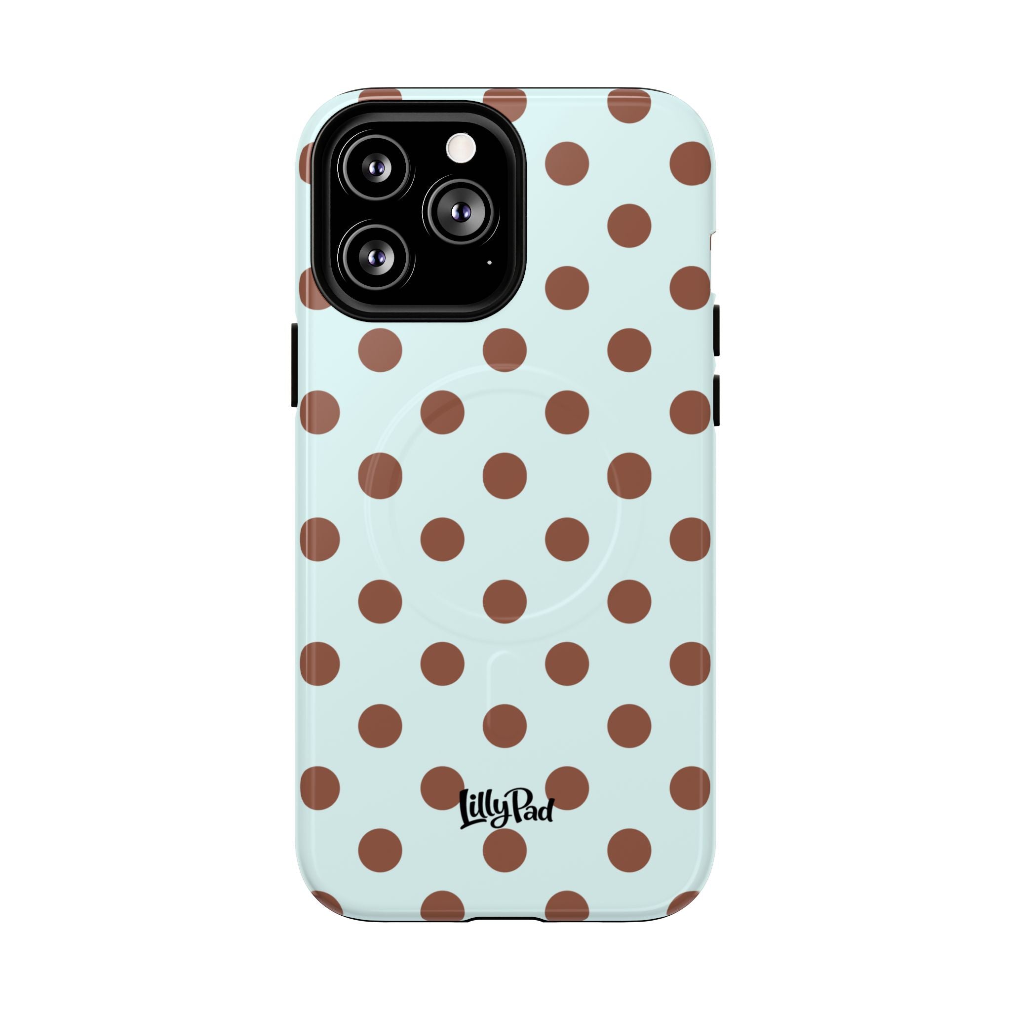 Brown Polka Dot on Mint Phone Case | Tough Magnetic Case
