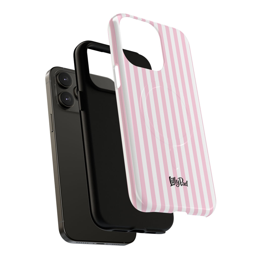 Pink Vertical Stripe phone case | Tough Magnetic Case