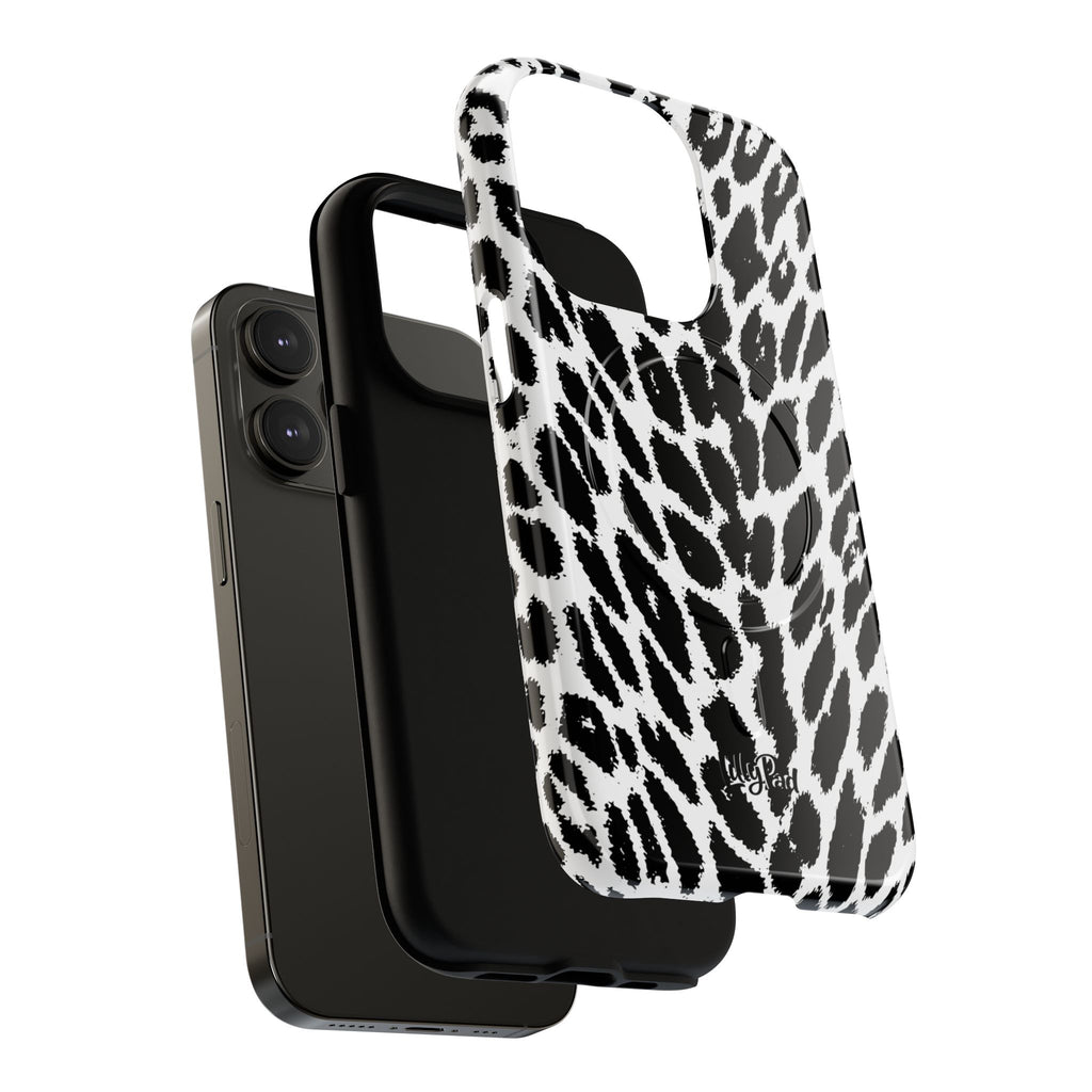 Black White Leopard Print Phone Case | Tough Magnetic Case