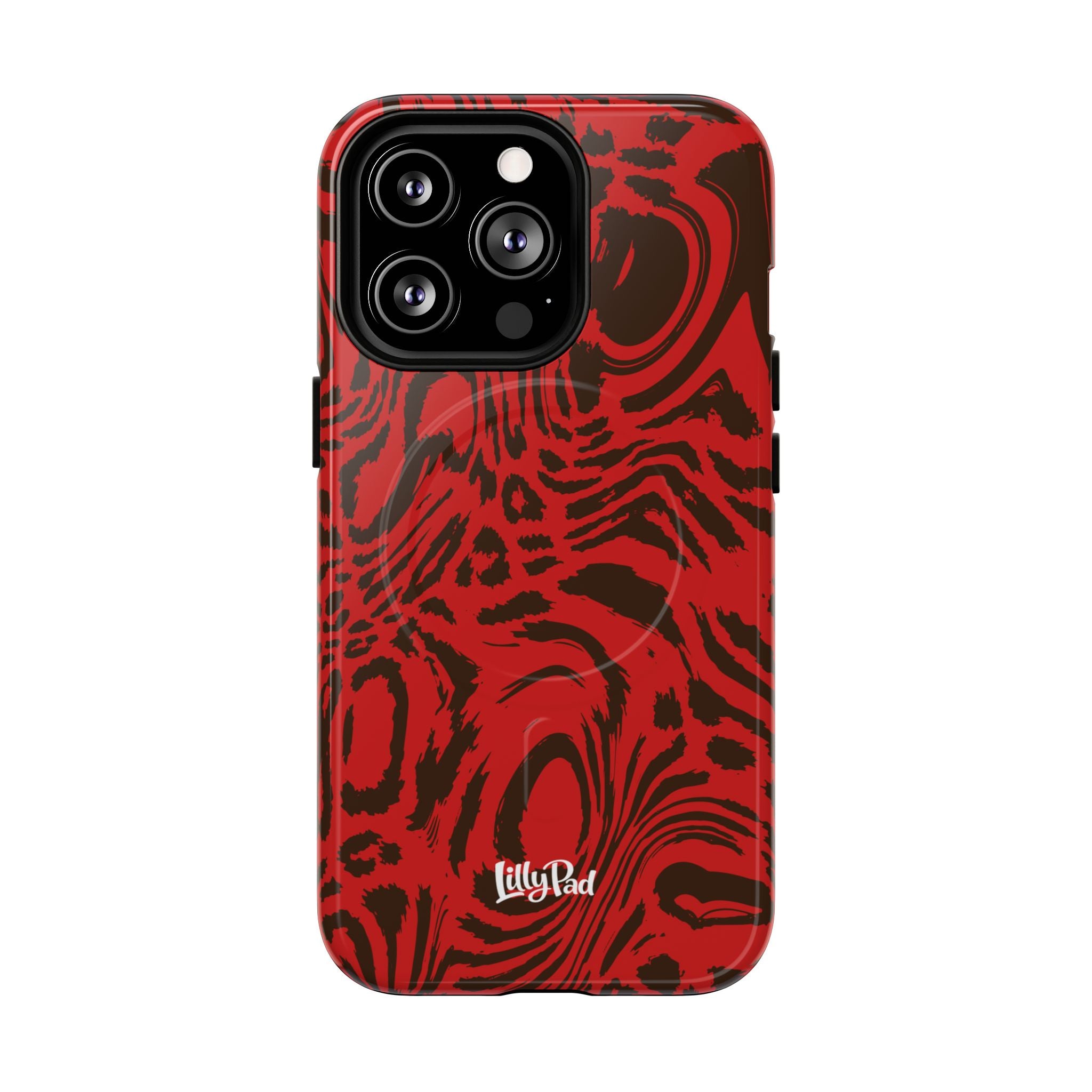 Red Black Swirl Pattern Phone Case | Tough Magnetic Case