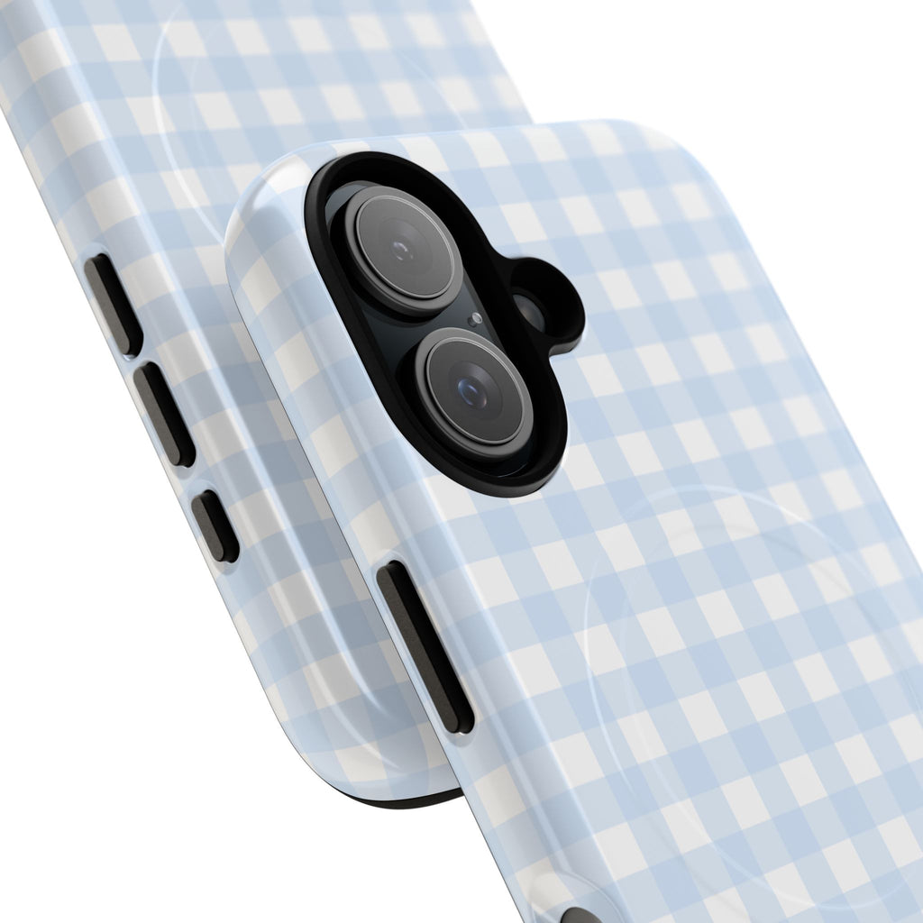 Blue Gingham Check Tough Phone Case | Plaid iPhone Cover