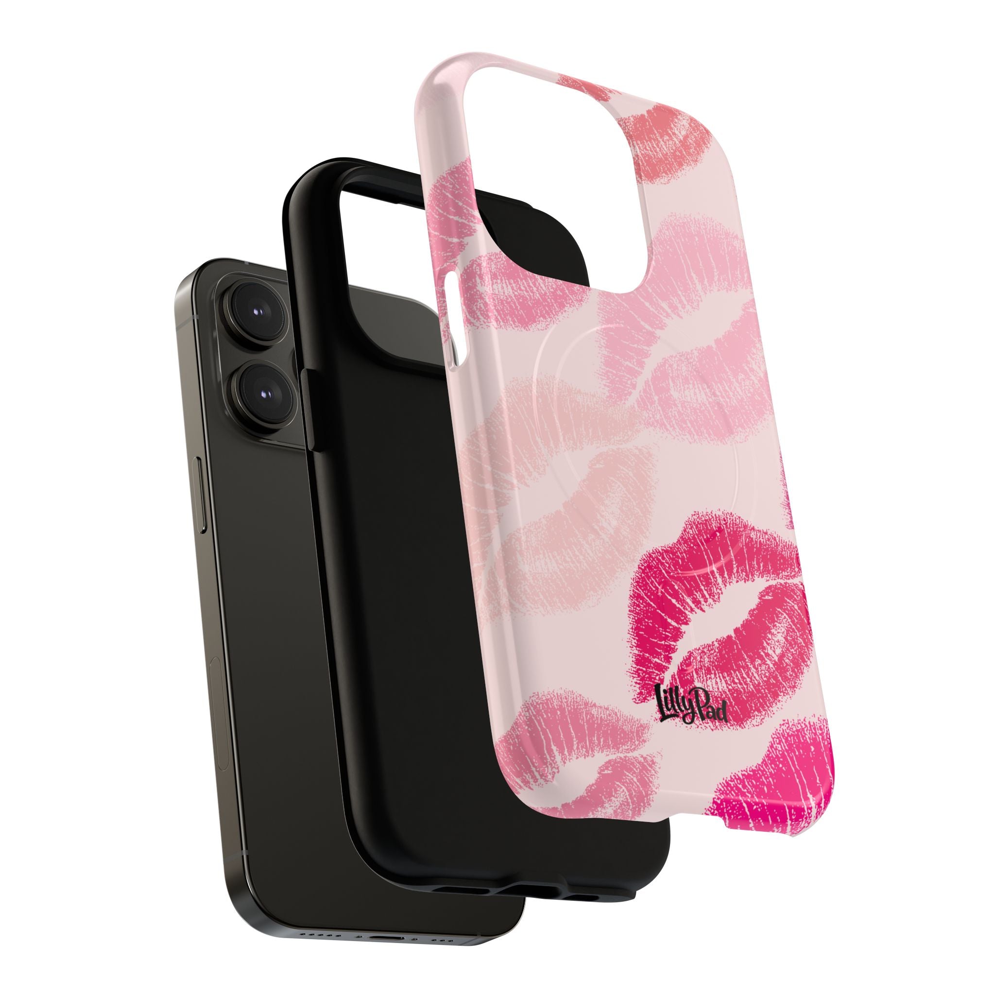 Pink Kiss Lip Print Phone Case | Tough Magnetic Case