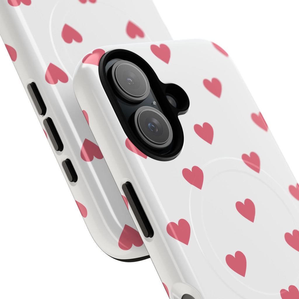 Pink Heart Pattern Phone Case | Magnetic Tough Case
