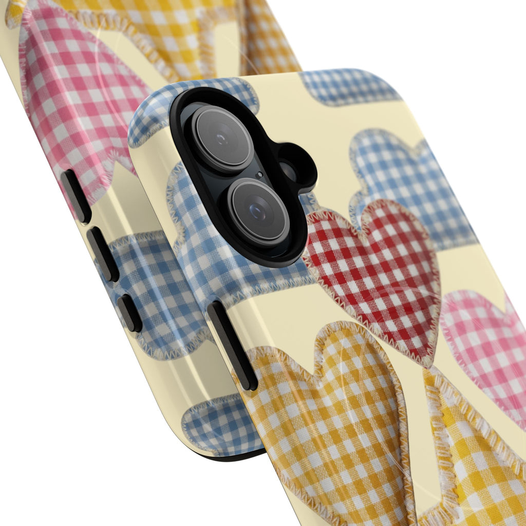 Gingham Heart Pattern Phone Case | Tough Magnetic Case