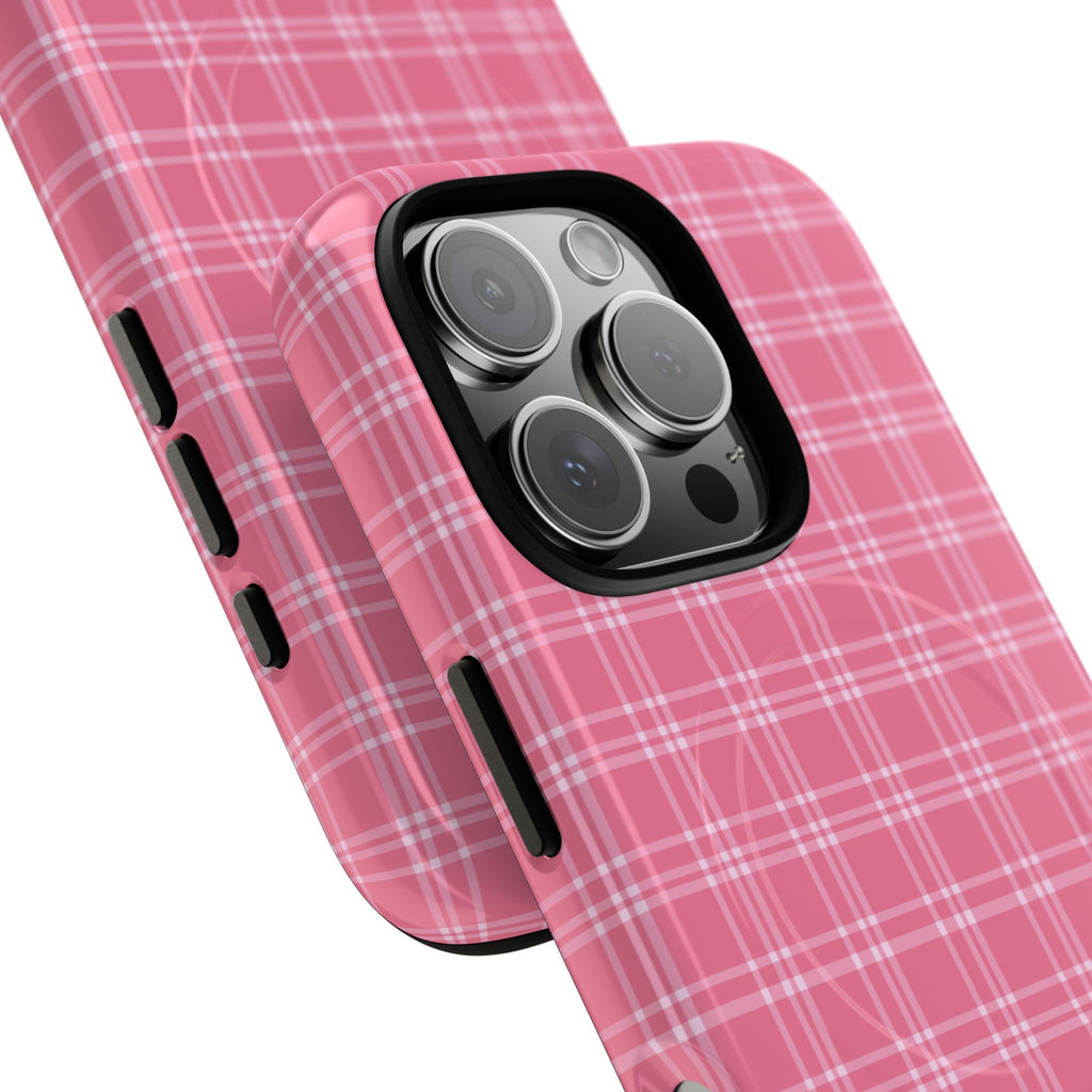 Pink Plaid Phone Case | Tough Magnetic Case