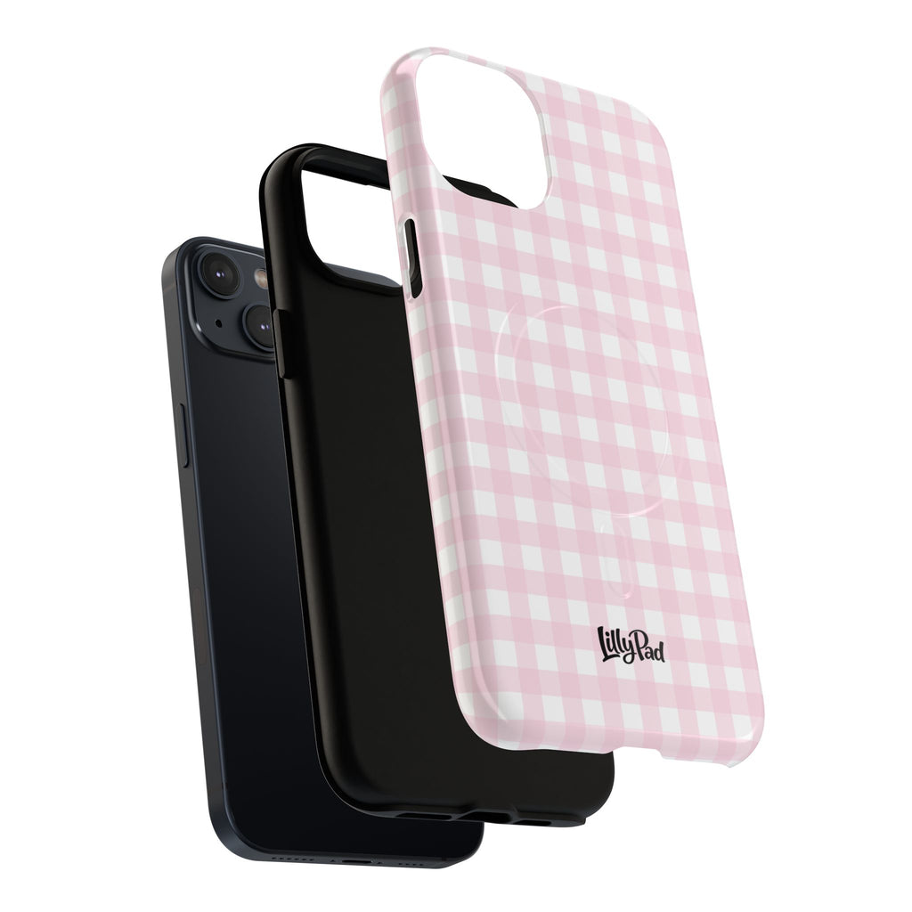 Pink Gingham Plaid Phone Case | Tough Magnetic Case