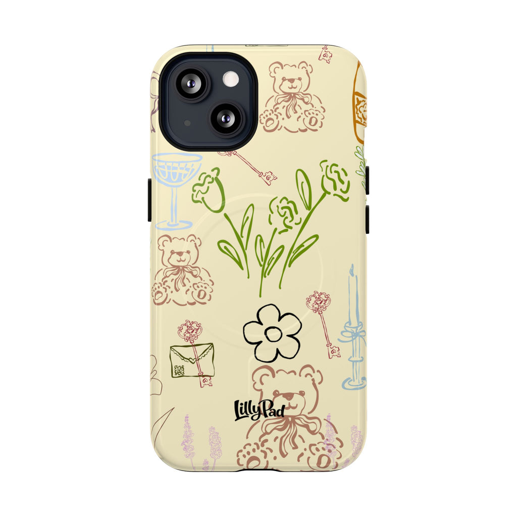 Flower Doodle Pattern Phone Case | Tough Magnetic Case
