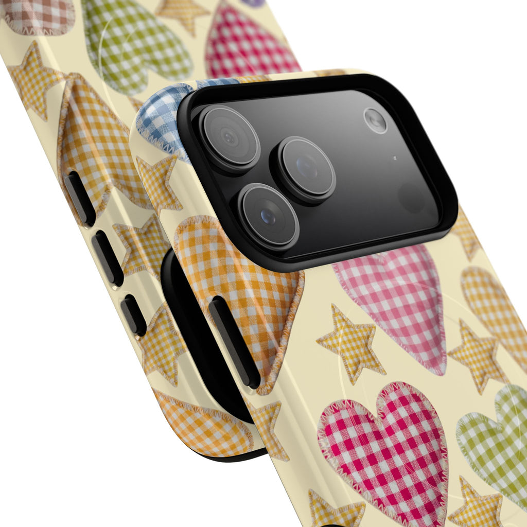 Gingham Heart Pattern Phone Case | Tough Magnetic Case