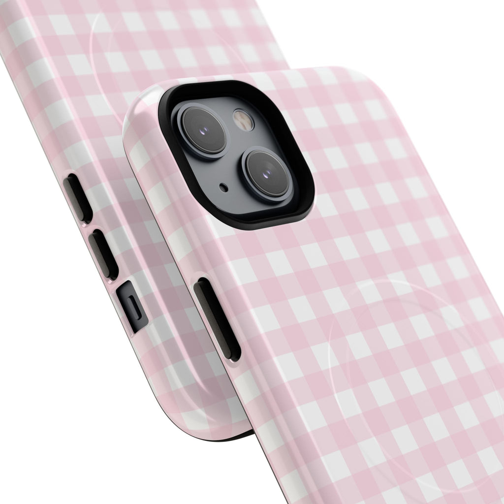 Pink Gingham Plaid Phone Case | Tough Magnetic Case