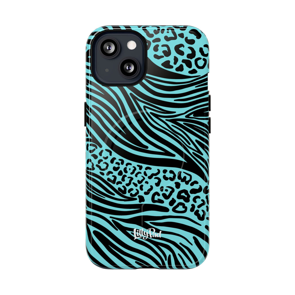 Y2K Animal Print Phone Case | Magnetic Tough Case, Zebra Leopard Blend