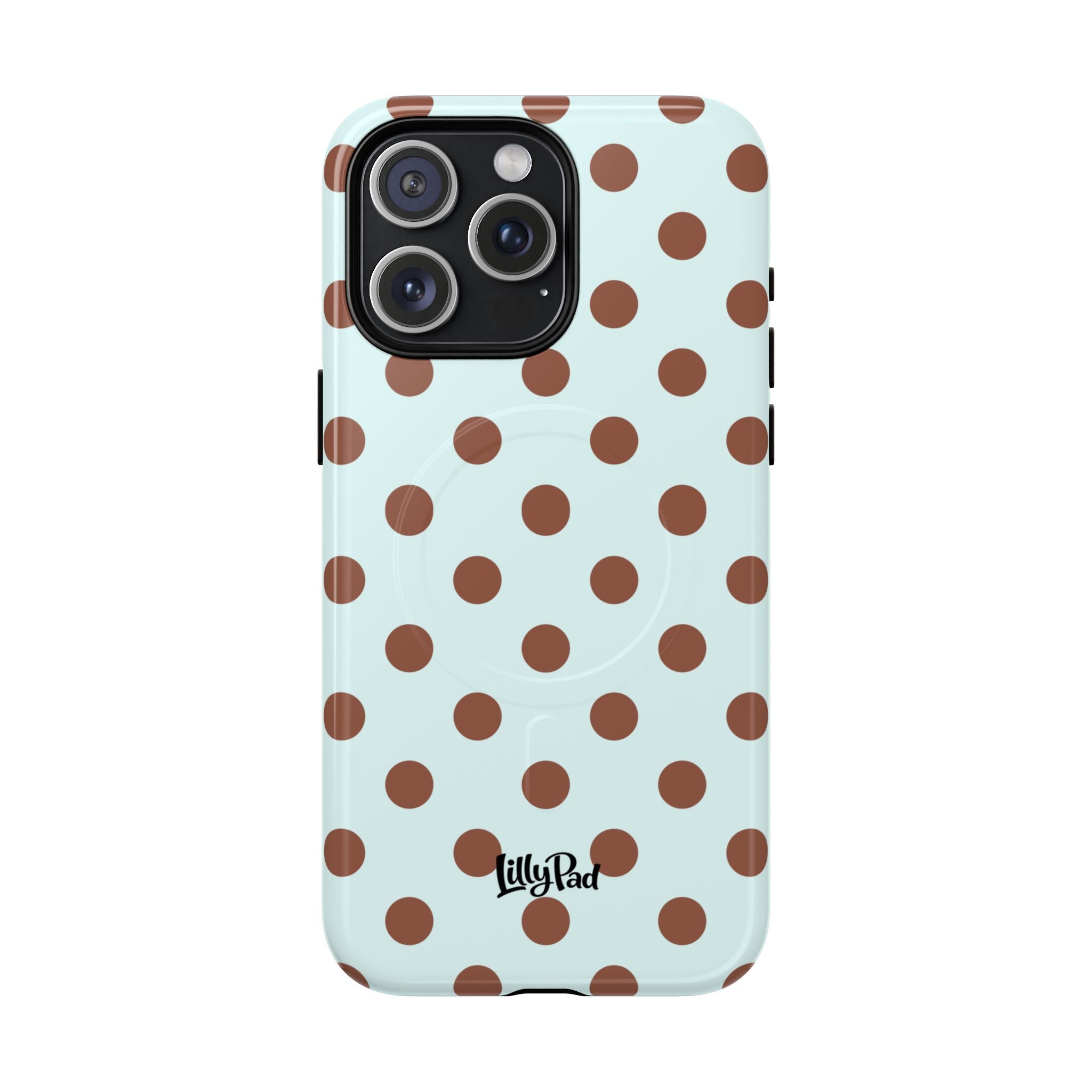 Brown Polka Dot on Mint Phone Case | Tough Magnetic Case