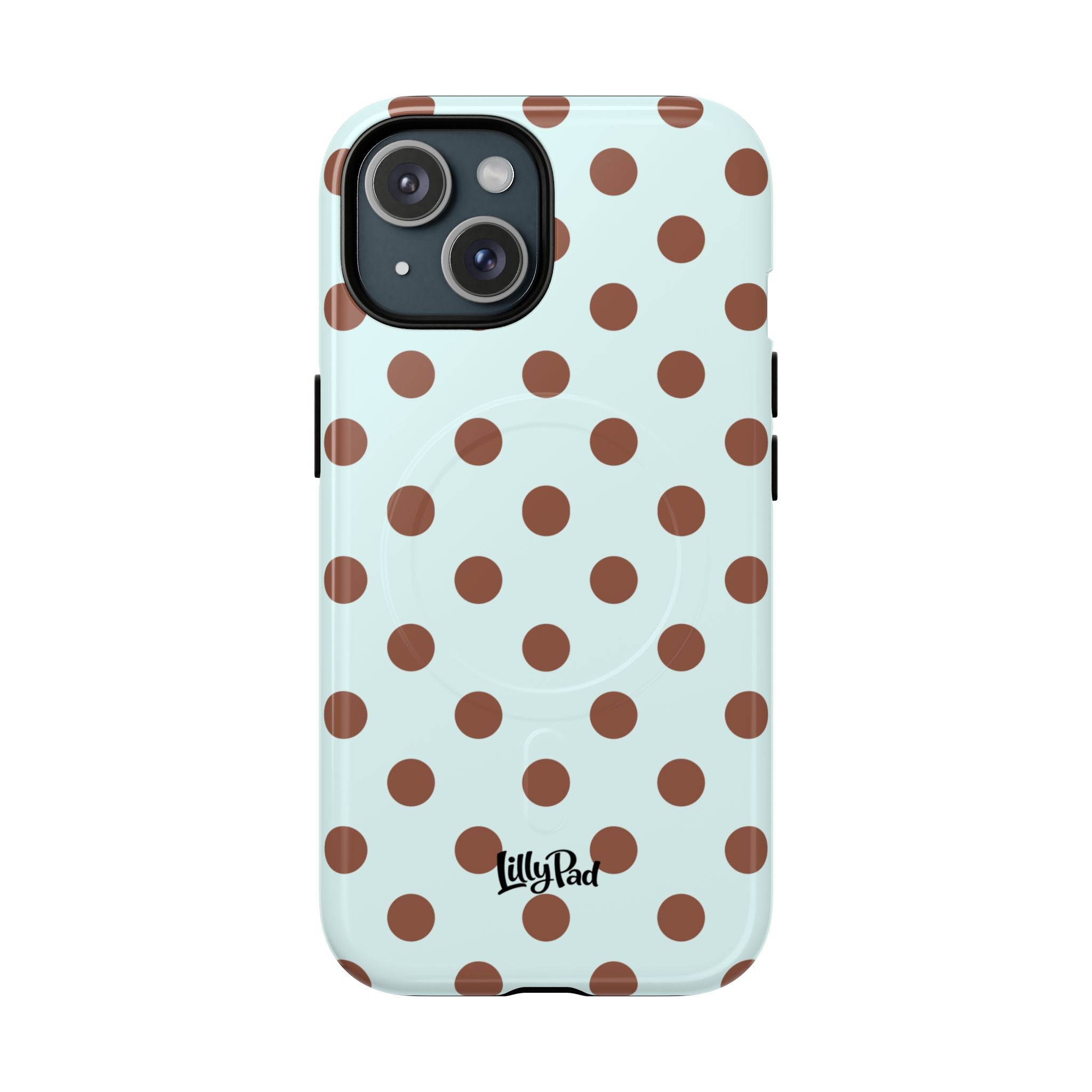 Brown Polka Dot on Mint Phone Case | Tough Magnetic Case