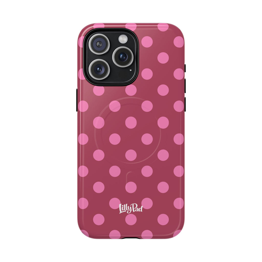 Pink Polka Dot Magnetic Phone Case | Tough Case