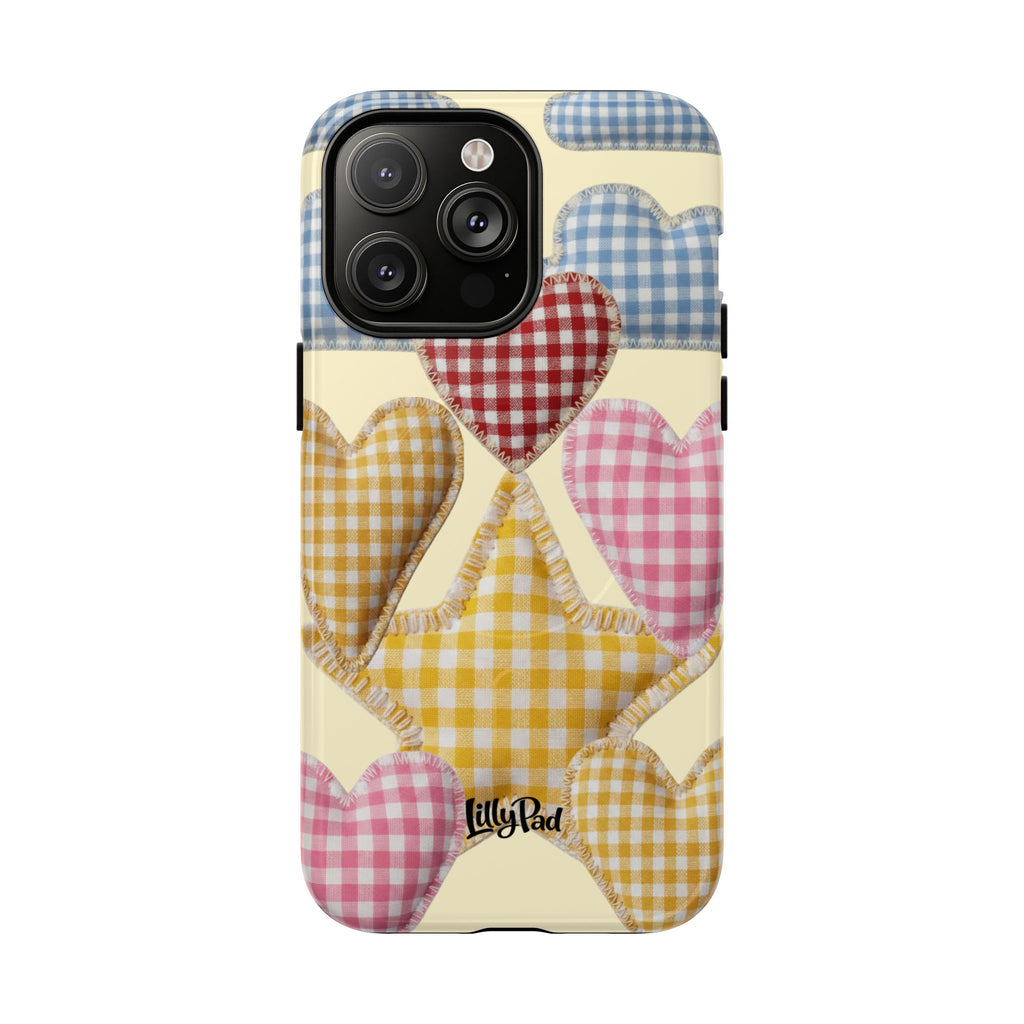 Gingham Heart Pattern Phone Case | Tough Magnetic Case