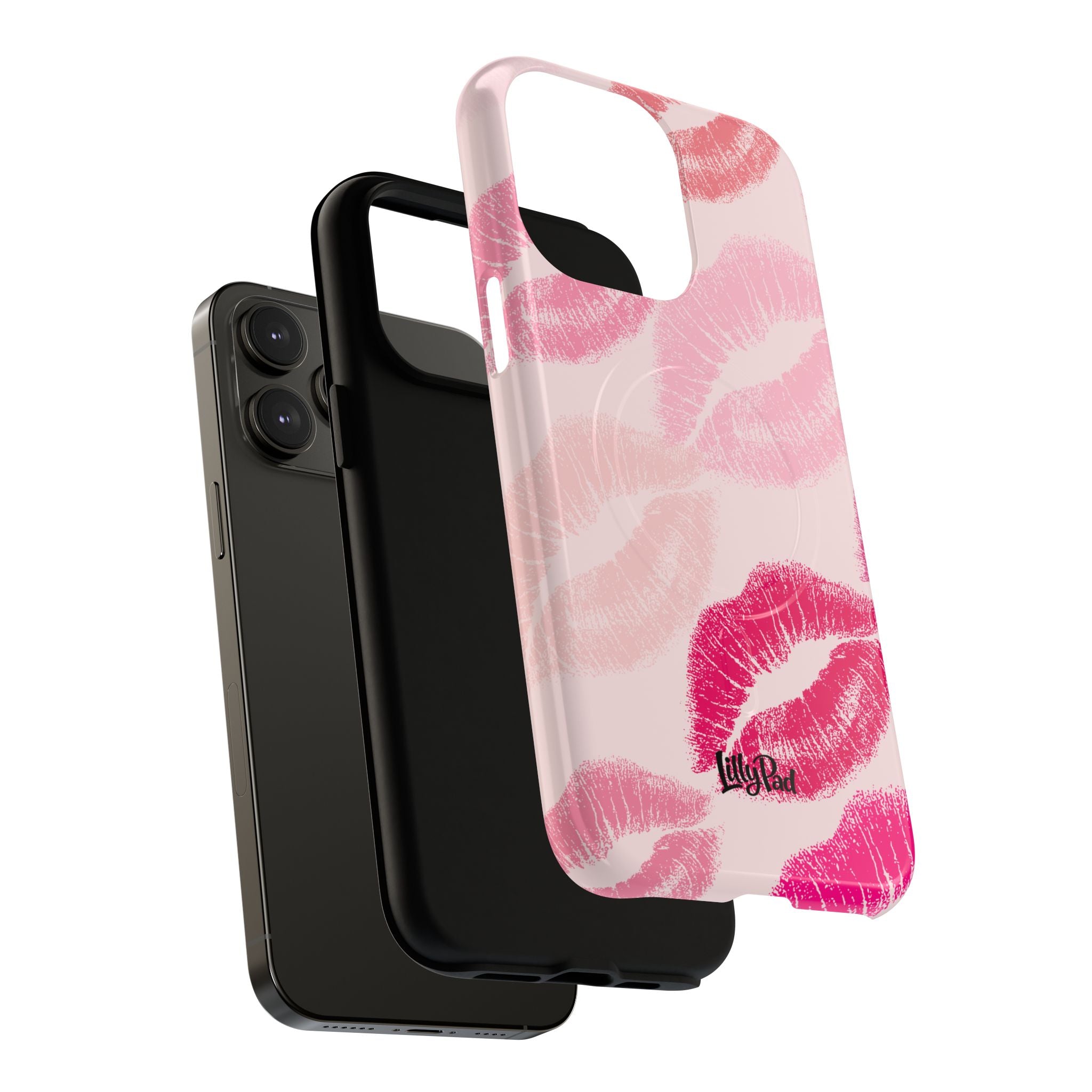 Pink Kiss Lip Print Phone Case | Tough Magnetic Case