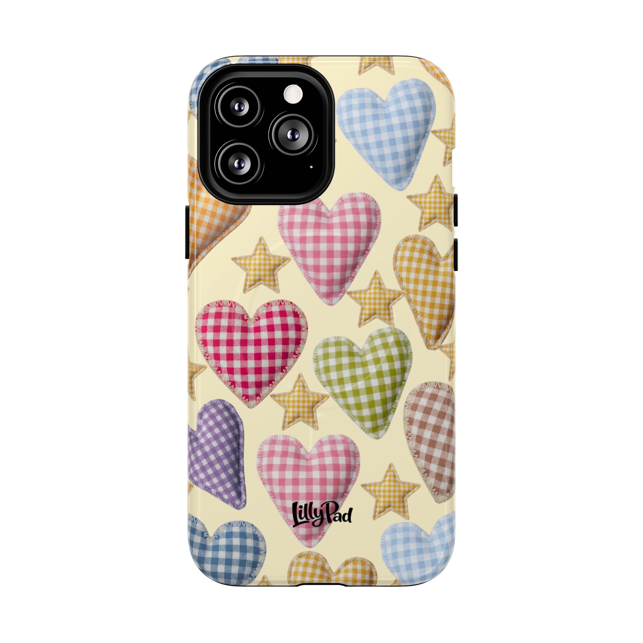 Gingham Heart Pattern Phone Case | Tough Magnetic Case