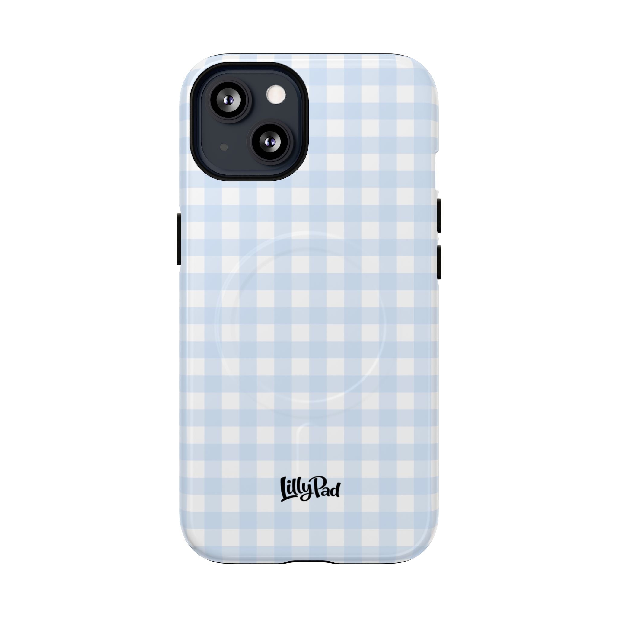 Blue Gingham Check Tough Phone Case | Plaid iPhone Cover