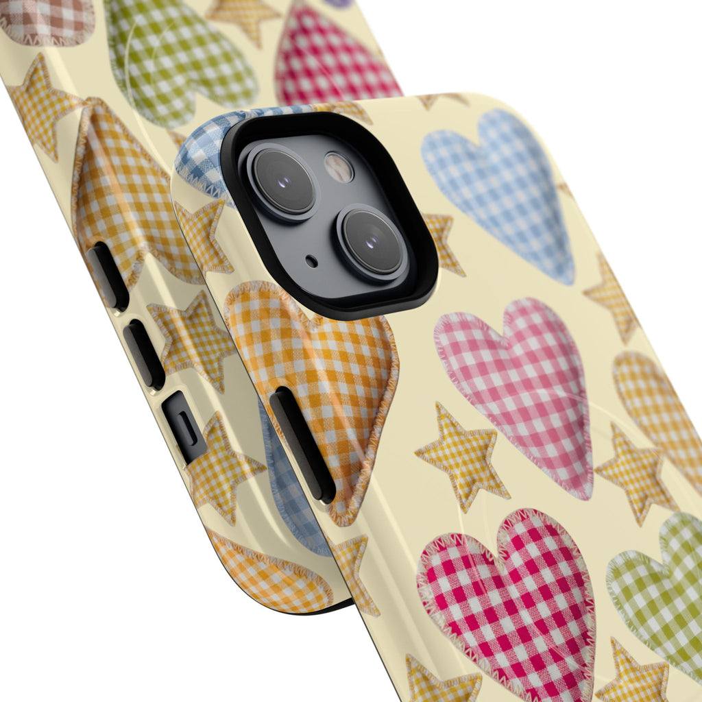 Gingham Heart Pattern Phone Case | Tough Magnetic Case