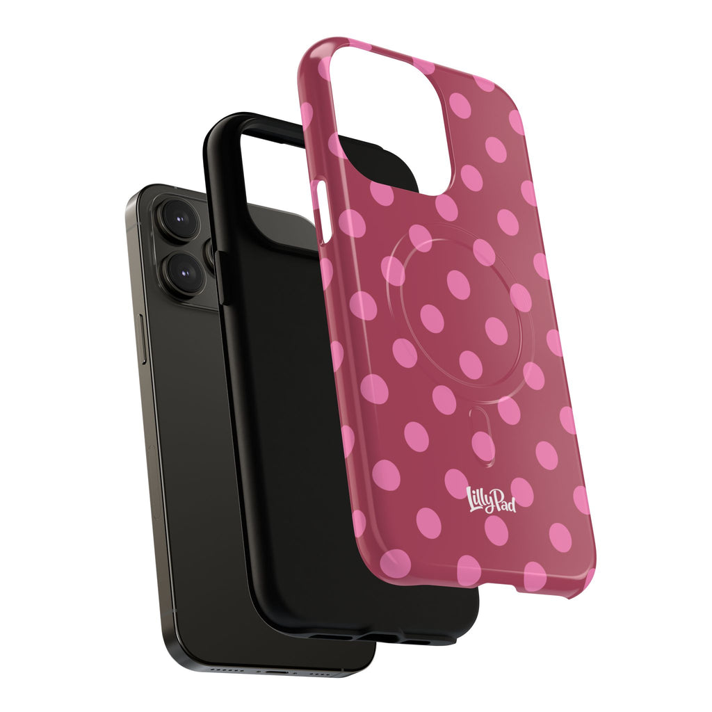 Pink Polka Dot Magnetic Phone Case | Tough Case