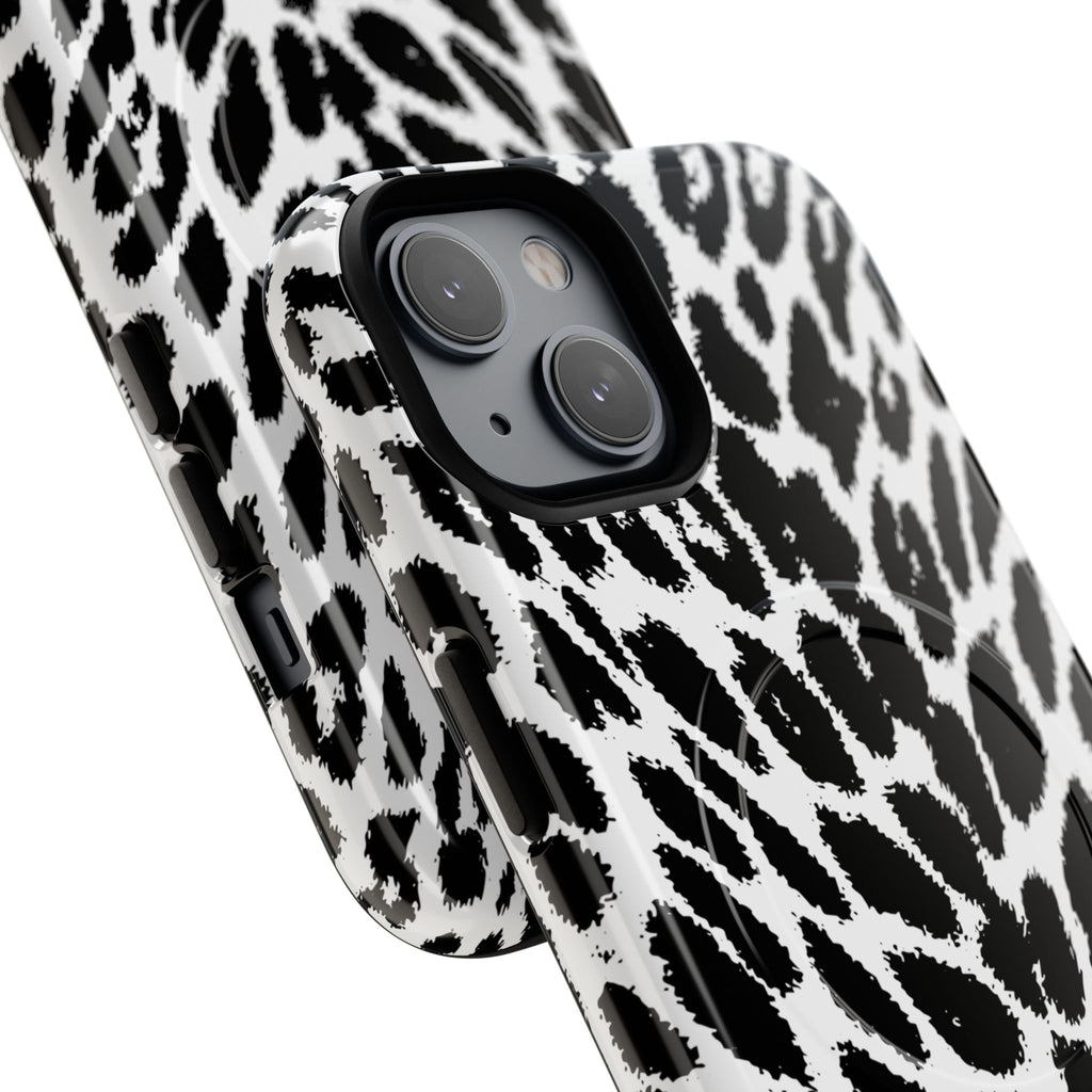 Black White Leopard Print Phone Case | Tough Magnetic Case
