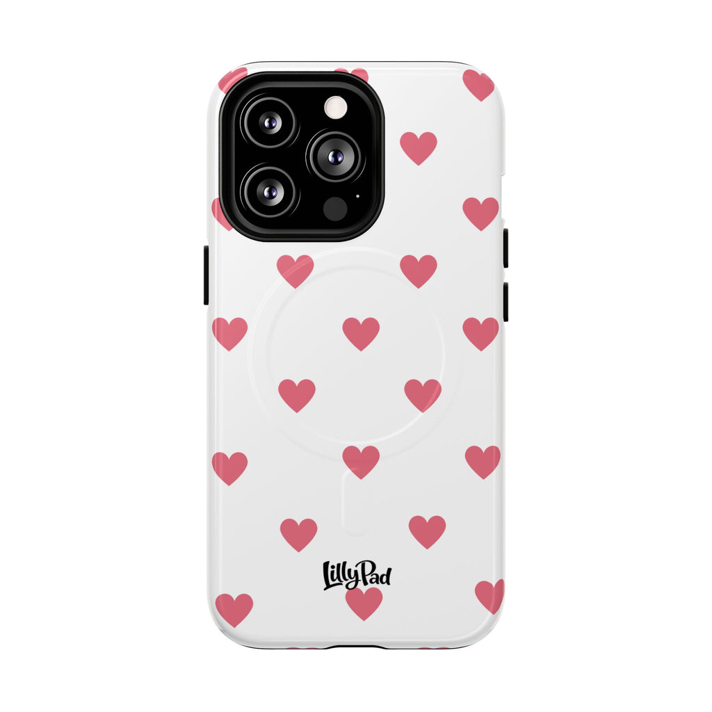 Pink Heart Pattern Phone Case | Magnetic Tough Case