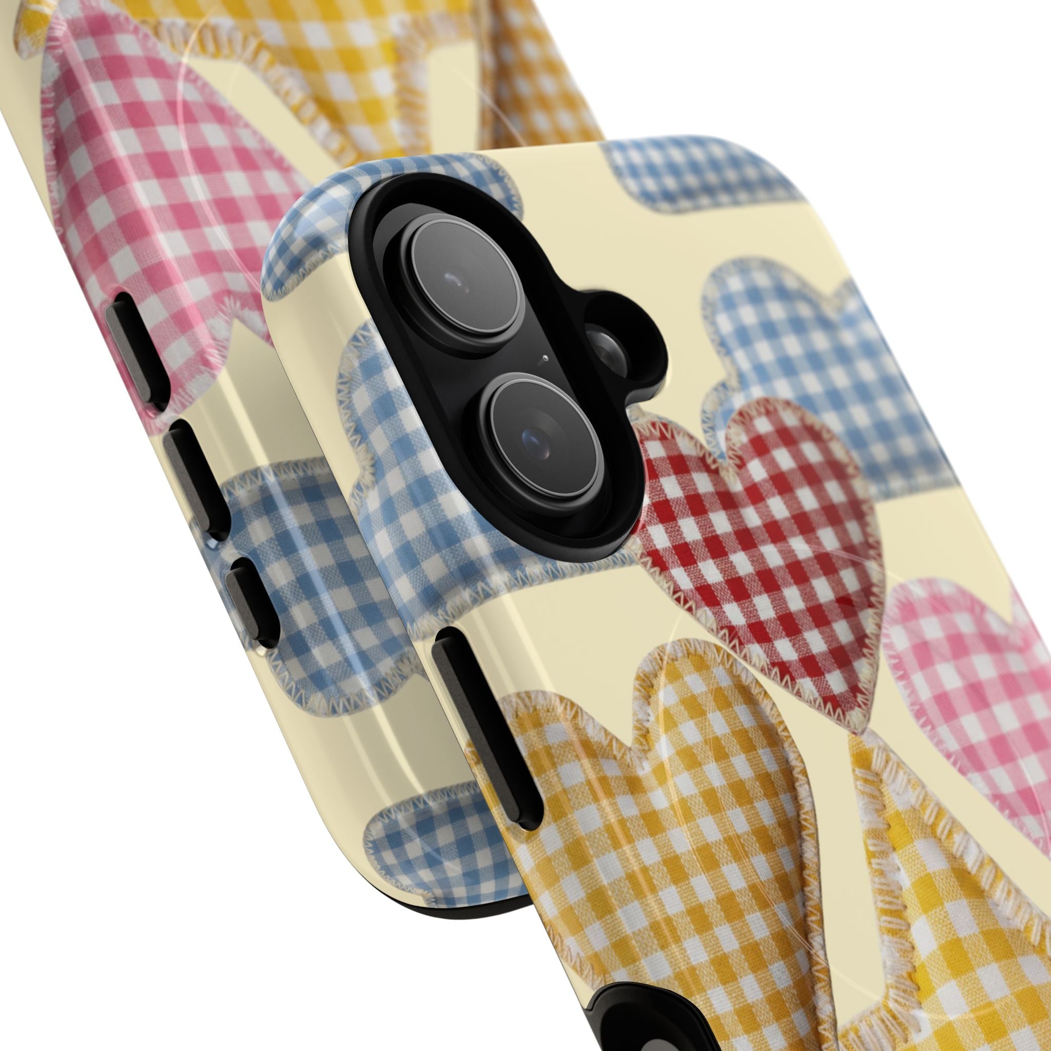 Gingham Heart Pattern Phone Case | Tough Magnetic Case