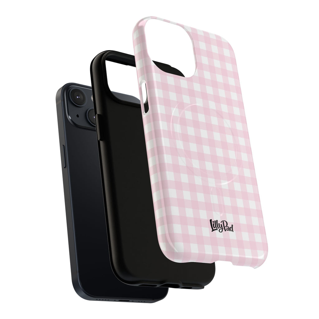 Pink Gingham Plaid Phone Case | Tough Magnetic Case